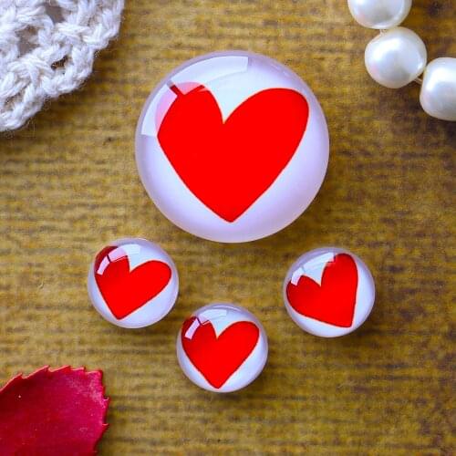 12mm 25mm 14mm 16mm 18mm 20mm Photo Glass Cabochons Round Cameo Set Handmade Settings Stone Heart 10