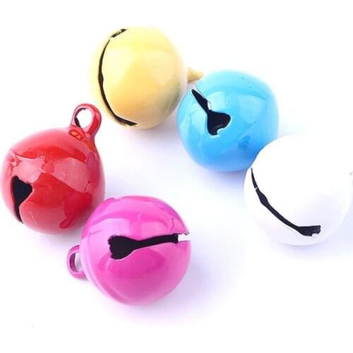 20pcs 14mm Metal Color Paint Small Bell DIY Crafts Supplies Pet Rope Collar Decor Pendant Necklaces Earring Key Chain Materials