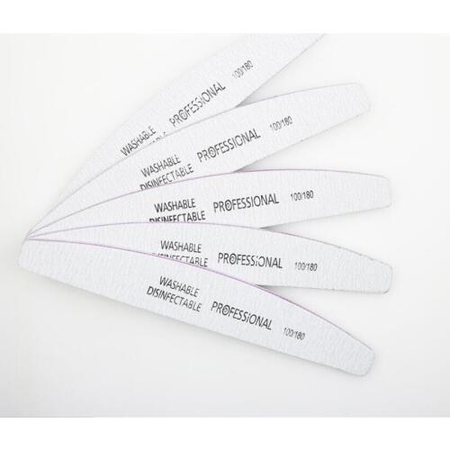 25/Lot Nail File 100/180 Sanding Buffer Block Pedicure Manicure Buffing Polish Beauty Tools Professional Nail Files Grey Boat