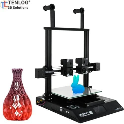 TENLOG TL-D3 Pro 3D Printer Independent Dual Extruder Double Z-axis Support Filament Detection Resume Function 300*300*350mm