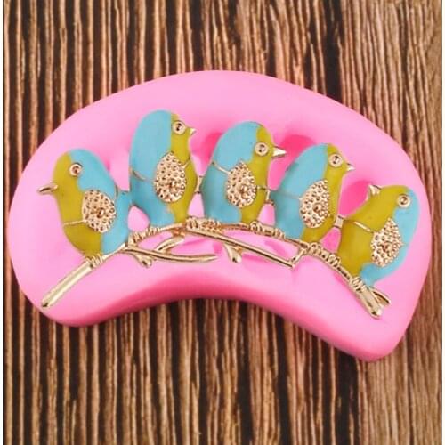 3D Bird Silicone Molds Baby Birthday Fondant Cake Decorating Tools Jewelry Resin Clay Mold Candy Chocolate Gumpaste Moulds