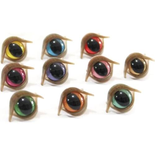 80pcs/lot--new cute 9mm tiny colorful cat eyes + double eyelid + washer for diy plush doll--color option