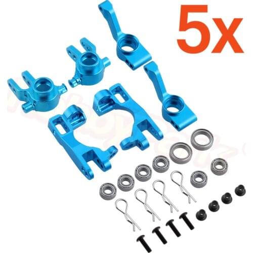 5Set Aluminum Steering Knuckles Blocks Parts # 6837X C-Hubs 6832X Axle Carriers Caster Blocks For 1/10 Traxxas Slash 4x4 Upgrade