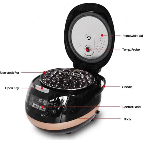 ANS886 Commercial Fully Automatic Pearl Pot Pearl Tapioca Cooker Pearl Maker 5L Boba Tea Bubble Tea Milk Tea Touchscreen