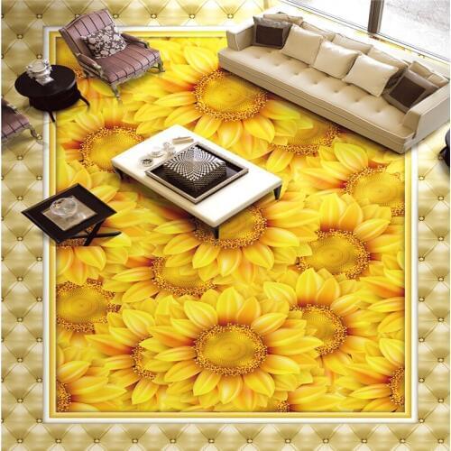 Beibehang Mountain scenery grassland 3D flooring to customize large-scale murals pvc wear-resistant to paste papel de parede