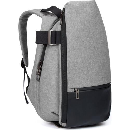 CAI PU Patchwork Large Backpack Travel Waterproof Bag 15.6 inch Laptop Fashion Men Casual Autumn Style School Bags Backbag