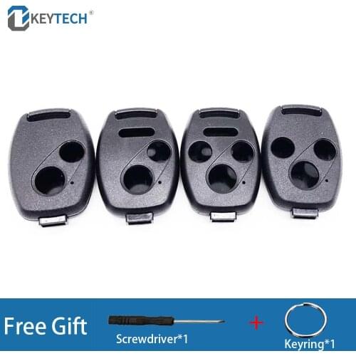OkeyTech Car Key Shell For Honda Accord JAZZ CRV Odyssey Pilot 2007-2013 2/3/4 Buttons Replacement Key Cover Case Fob No Blade