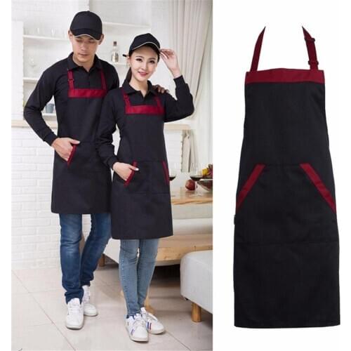 Long Man Women Waist Apron with Pocket Catering Chef Waiter Bar Waterproof Kitchen Apron Sleeveless Cotton Linen Aprons
