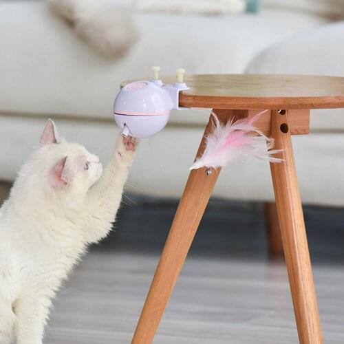 Cat Toy USB Rechargeable Laser Feather Cat Toy Electric LED Charging Intelligent Funny Fixed Clip Type Cat Climbing Tree Toy