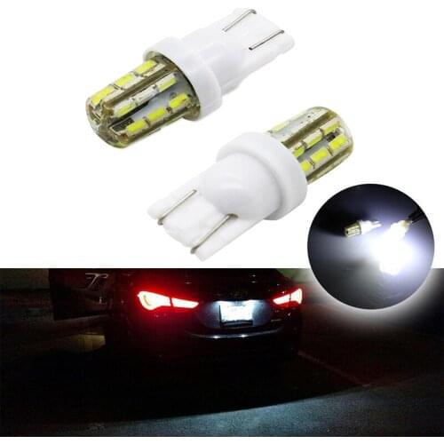 JX-LCLYL 2pcs T10 168 194 2825 24SMD LED Car License Plate Number Light Bulb White