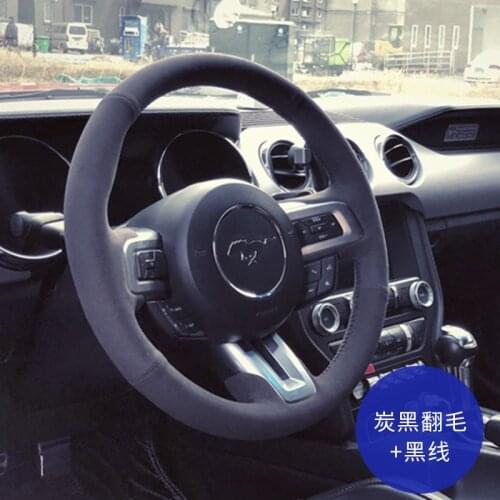 Suitable for Ford Mustang ecoboost hand-stitched leather steering wheel cover
