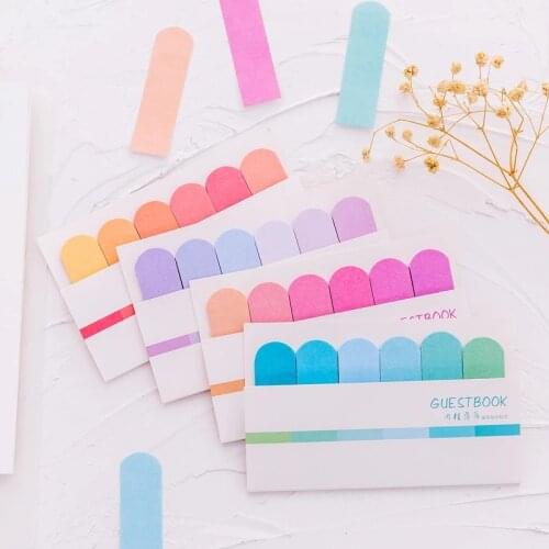 Creative Six Color Gradients Post Notes Office Study Notes N Times Memo Pad Notepad Label Cute School Supplies Kawaii