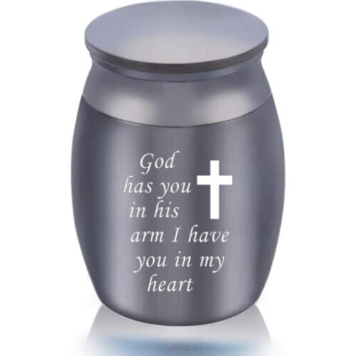 Cremation Urns,Ashes Holder Keepsake,Cross Memorial Mini Urn Funeral Urn Pendant- God Has You in His Arms I Have You in My Heart