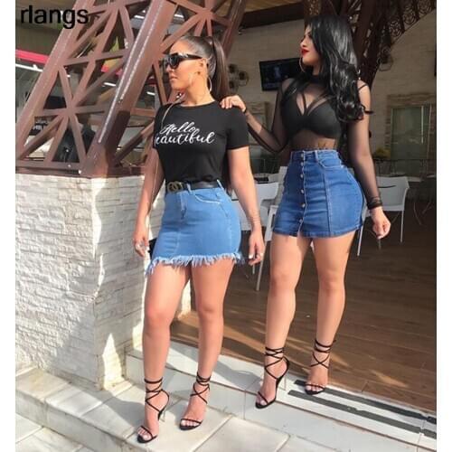 Summer Short Jeans Denim Skirt Ladies Women Pocket Wash Denim Skirt Summer Party Casual Leather Skirt Faldas Mujer Moda 2021