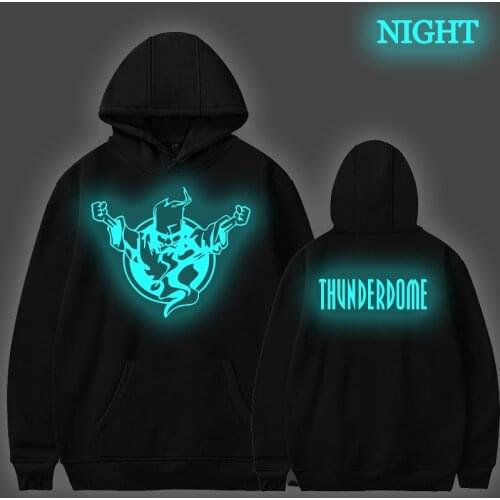 Fashion Vintage Hoodies Thunderdome Luminous Mens Pullover Cool Printed Long Sleeve Hoodie Fashion Casual Cotton Sweatshirts