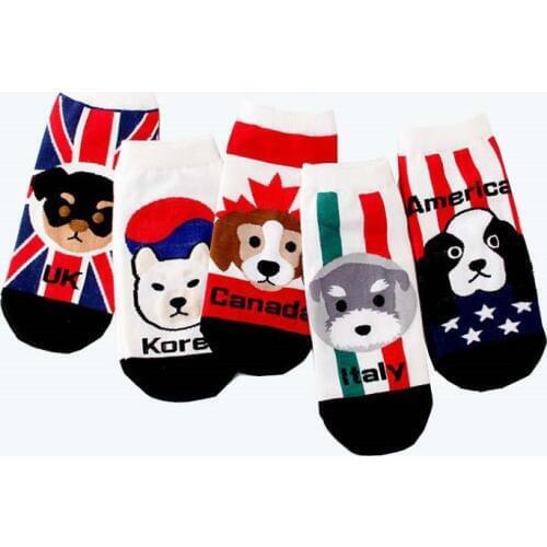 Fashion women cartoon ankle sock 5pairs/lot spring summer and autumn colorful funny sock womens and lady animal short socks