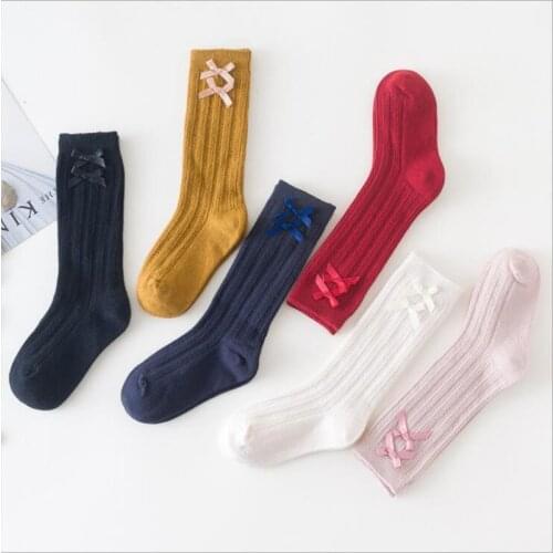 2021 Baby Girls Socks New Toddlers Girl Knee High Long Soft Kids Socks 100% Cotton 3-12 Years Newborn Girls Socks