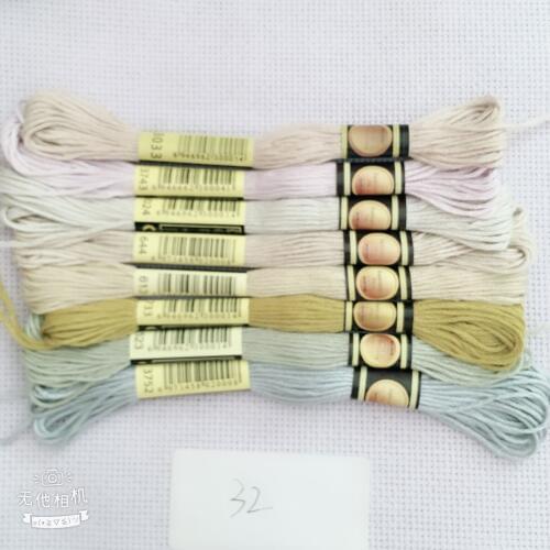 Oneroom DMC3023-3348 Multcolor 10Pcs/lot two labels Thread Cross Stitch Cotton Sewing Skeins Embroidery Thread Floss Kits 6