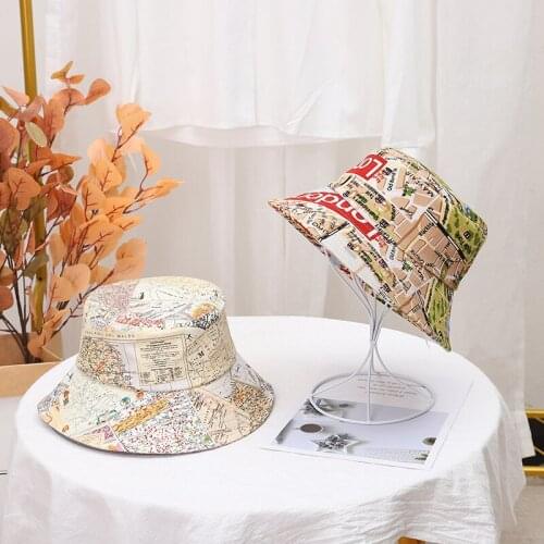 Dropshipping London Map Printed Bucket Hat For Adult New Men Women Casual Floppy Fisherman hat Panama Gorros