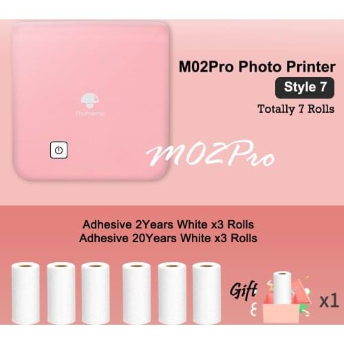 Mini Impresora Mobile Photo Print Phomemo M02 Pro No Ink Colorful Paper Adhesive Wireless Printers 300dpi Impresora portatil