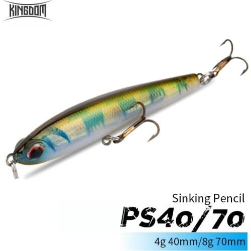 KINGDOM 4g 8g Stickbait Sinking Pencil Pike Fishing Lure Minnow Hard Lures Vobler Trout Lure jigging With VMC Hooks Mini Pencil