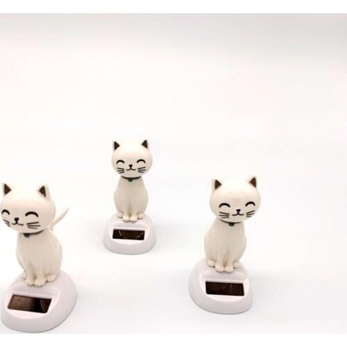 Shaking Head Dancing Little Cat Figure Table Top Home Office Dashboard Decoration Bobble Head Doll Trinket for Kids