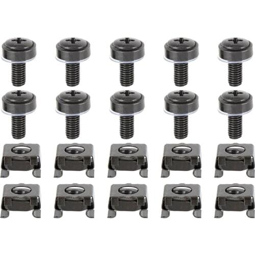 Uxcell 50 Set Car 5mm Cage Nuts and M5 x 16mm Mounting Screws Bolts for License Plate Black