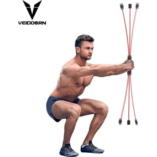 Veidoorn Felix Rod Multi-Function Training Stick Phyllis Fitness Elastic Rod Yoga Exercise Elastic Stick Gym Accessories forHome