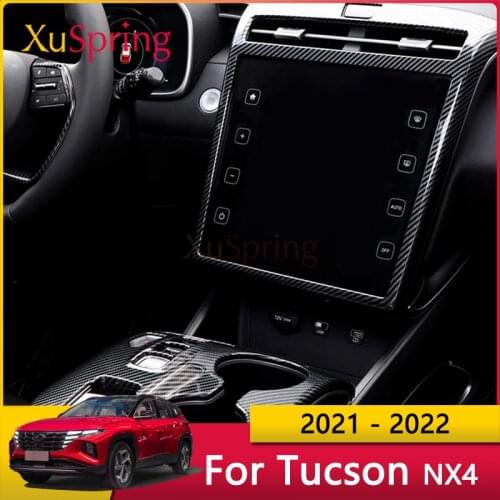 Car Inner Garnish Sticker Trim Decoration Strips ABS Carbon Fiber for Hyundai Tucson 2021 2022 NX4