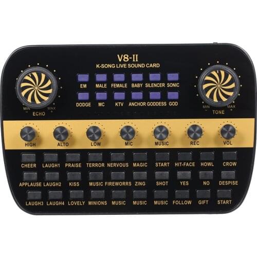 Live Microphone Sound Card Intelligent Volume Adjustable Audio Mixer Sound Card Card Audio Set for Computer Pc Mobile Phone Sing