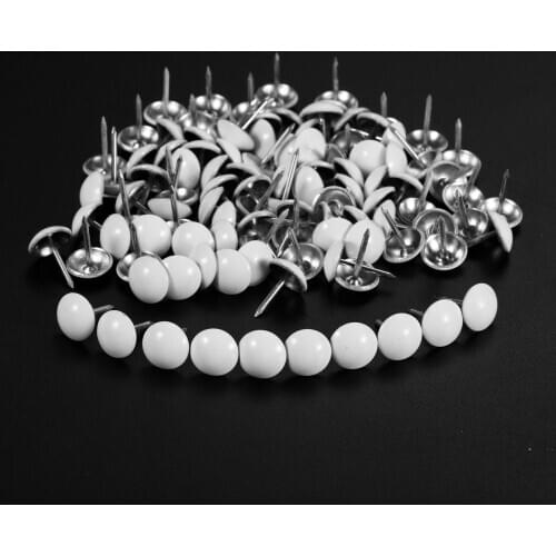 50Pcs 11*17mm White Upholstery Nails Jewelry Wooden Box Craft Door Sofa Furniture Decoration Tack Stud Pushpin Doornail Fastener