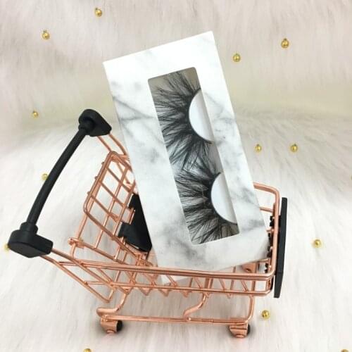 5D Mink Eyelashes Marble Box 27mm Dramatic Lashes Crutely Free Fluffy Eye Lash