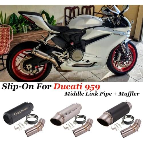 60.5mm Inlet Escape moto Slip-On For Ducati 959 959 Motorcycle Exhaust Muffler Middle Pipe Modifed Link Connect SC Exhaust Tube