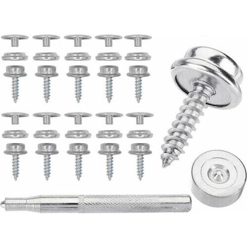62pcs/set Stainless Steel Canvas Screw Snap Fasteners Press Stud Canvas Screw Snap Kit Boat Cover For Leather Jackets Handbags