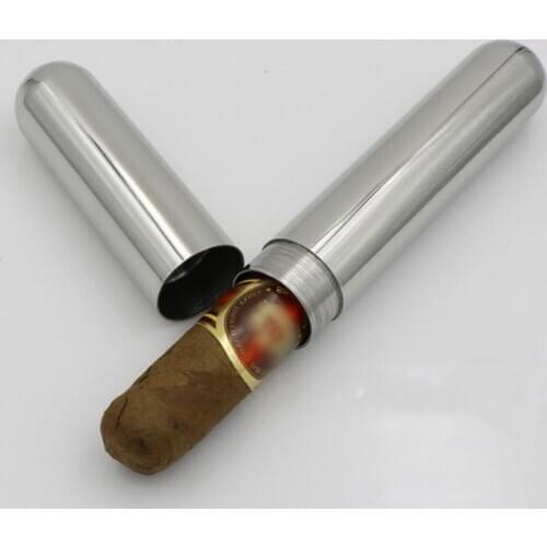 Cigar Accessories Cigar Tube Thickened Stainless Steel Cigar Tube Single Cigar Tube Smoking Accessories