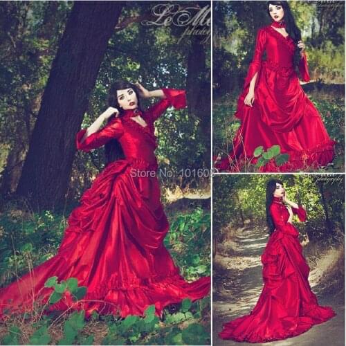 2017 new Victorian Corset Gothic/Civil War Southern Belle Ball Gown Dress Halloween dresses US 4-16 R-076