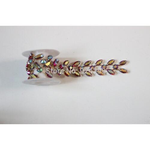 Free Shipping 5 yards Acrylic stone and Rhinestone Trim, Rhinestone Bridal Applique,Wedding Applique,Rhinestone Chain LSRT11213