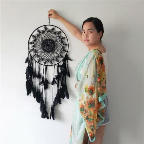 Large Size Black Dream Catchers Vintage Rustic Home Decor Ornaments Wall Hanging Dreamcatcher Bedding Christmas Room Decoration
