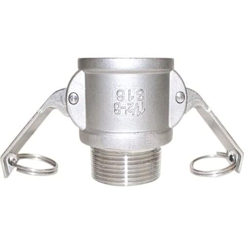 BSPT 1/2"-2" Type B Female Camlock Cam Groove Fitting with Male Pipe Threads SUS316 250Psi
