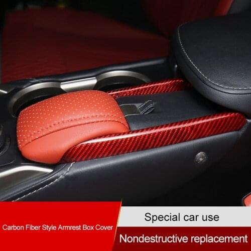 QHCP Center Console Armrest Cover Leather Carbon Fiber Replacement Car Accessories Fit For Lexus NX 200 200T 300H 2015 2016 2017