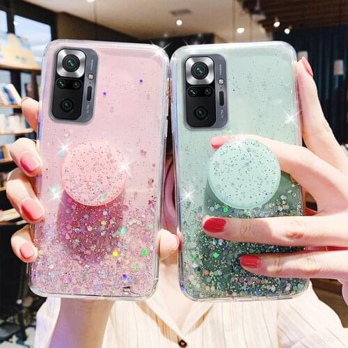 Redmi Note10 Pro Case Bling Glitter Soft Case For Xiaomi Redmi Note 10 9 8 Pro 7 8T 10S 9S 9C NFC 9A 9Pro Max 6 5 7A Cover Funda