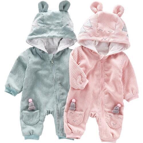 Baby Rompers Jumpsuits Baby Girls Clothing Children Autumn Newborn Baby Clothes Cotton Long Sleeve Infantil Clothes With Hooded