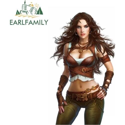 EARLFAMILY 13cm x 7.7cm for Western Horsewoman Camper Decal Waterproof Car Sticker Refrigerator Surfboard Laptop Vinyl Car Wrap