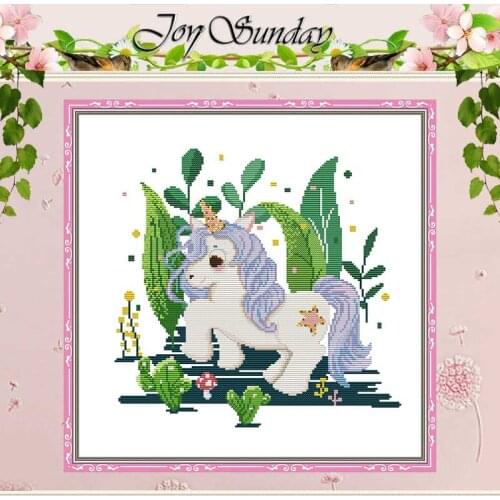 Unicorn Cartoon Patterns Counted 11CT 14CT Printed Cross Stitch Sets Handmade Chinese Cross-stitch Kits Embroidery Needlework
