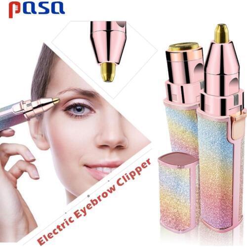 Electric Eyebrow Trimmer 2-in-1 Shaving Device Epilator Makeup Painless Eye Brow Mini Shaver Razors Portable Facial