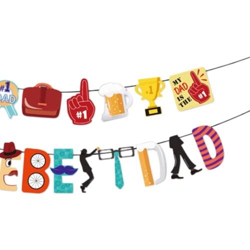 Fathers Day Banner Best Dad Garland Birthday Retirement Photo Party Decor