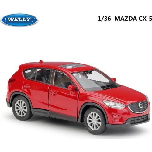 WELLY Diecast 1:36 Scale Similator Toy Vehicle MAZDA CX-5 Model Car Pull Back Alloy Car Metal Toy Car For Kids Gifts Collection