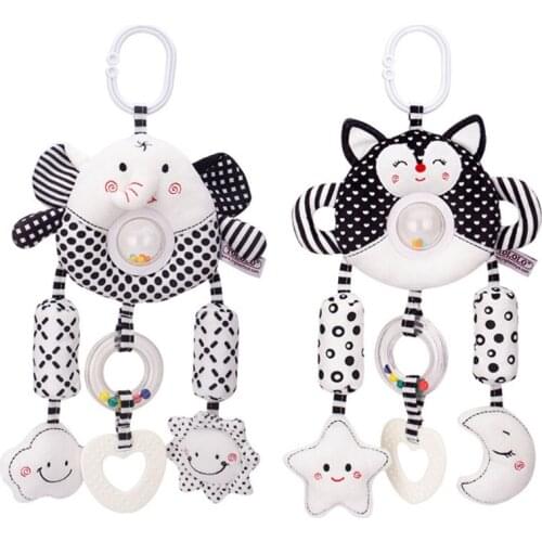 Baby Stroller Rattle Toy Pushchair Pram Pendant Bed Bell Cartoon Animal Doll Infants Crib Sensory Toys