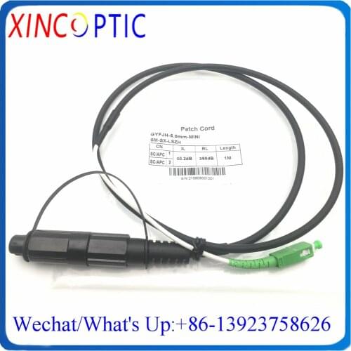 IP67 Waterproof Corning HUAWEI Mini SC/APC 1M 5.0mm Black Cable to SC/APC OptiTap Jumper Optical Fiber Connector Patch Cord