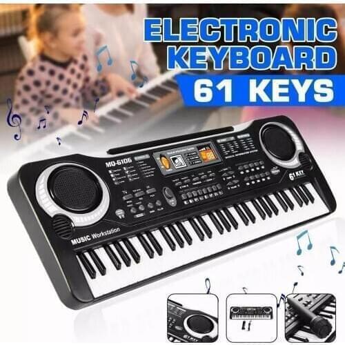 61-Key Digital Electric Piano Keyboard Portable Multi-Functional Keyboard with Microphone Music Keyboard Electric Keyboard Gift